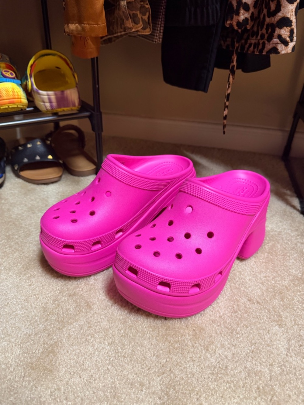 Croc Siren Hot Pink Platform Clog